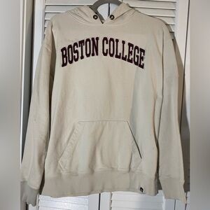 ‘47 Boston College Hoodie Sweatshirt Size M Beige Kangaroo Pocket BC on Sleeve